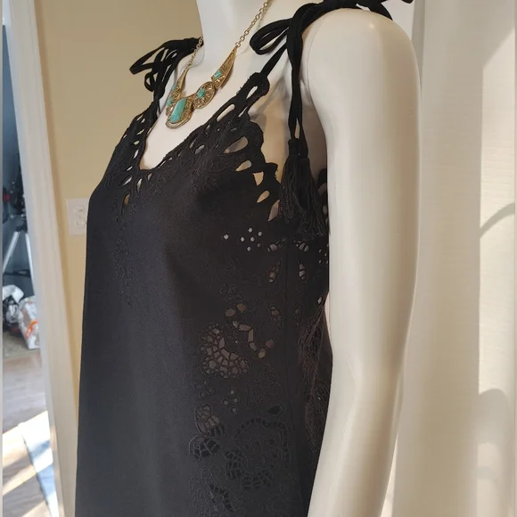 Theory "Taytee" Eyelet Dress, Black 6 - Picture 7 of 15